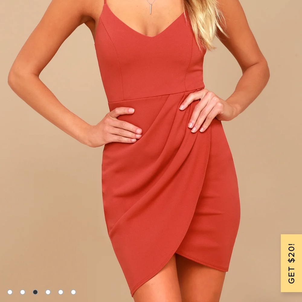 Lulus Forever Your Girl Rust Red Bodycon Dress